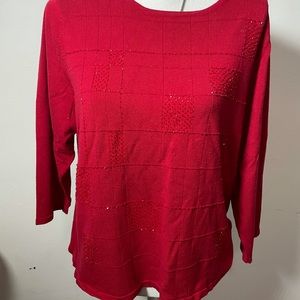 Red holiday sweater thin fabric EUC xl can be changed ugly sweater Chris…